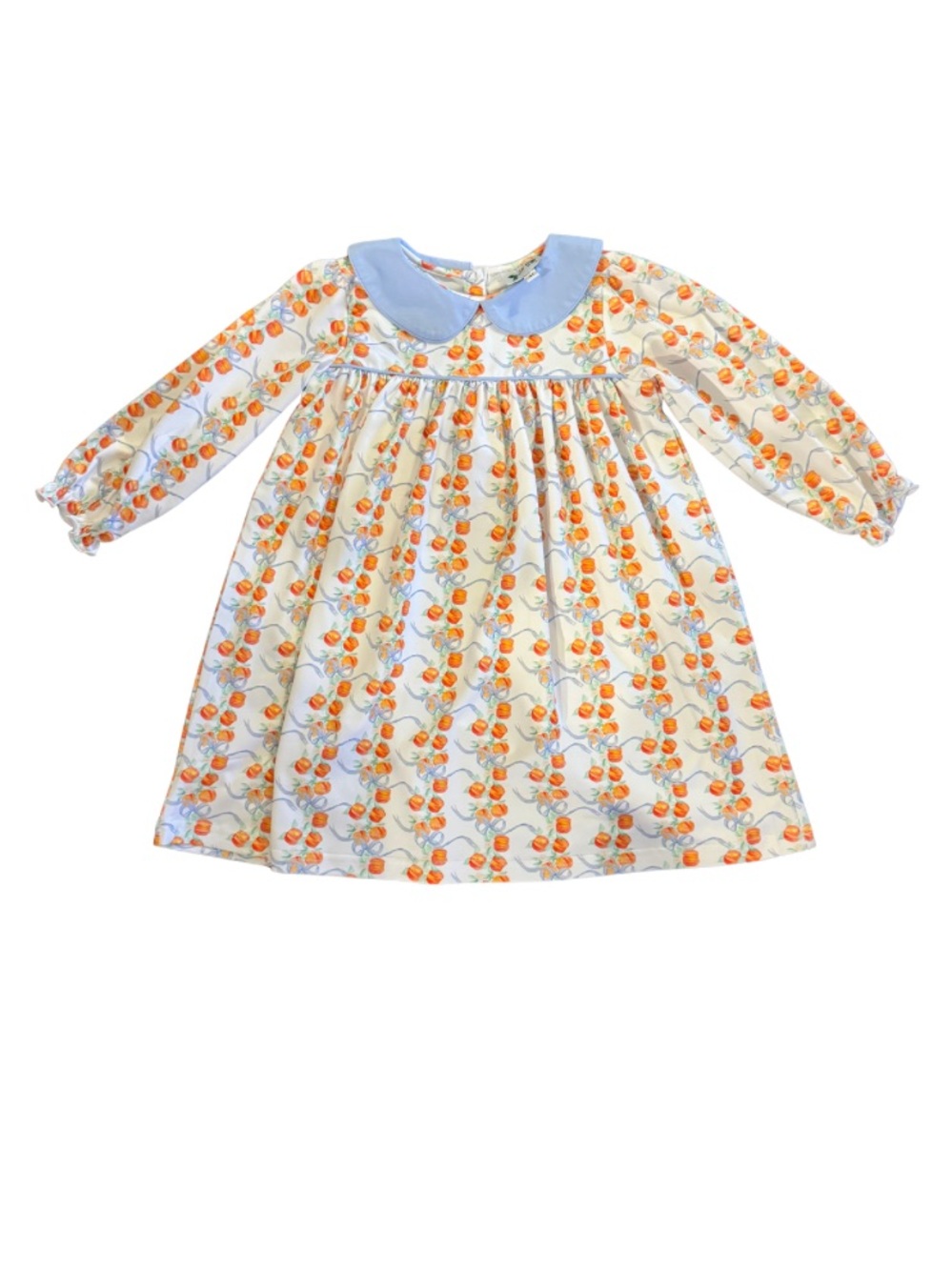 🍂Magnolia Steel Girls Pumpkin Dress 4T Fall Peter Pan Collar 🎃💙